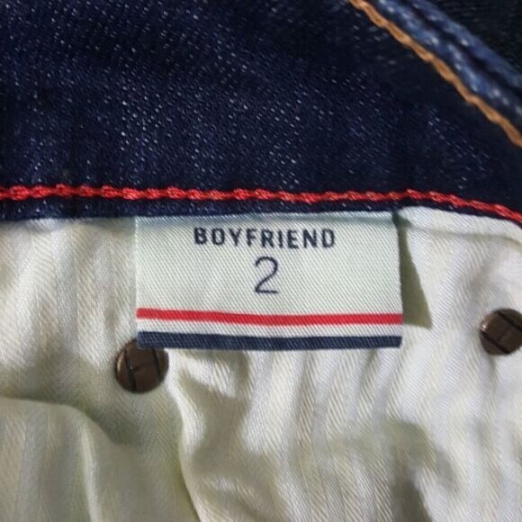 Tommy Hilfiger Distressed Boyfriend Jeans Sz 2 Dark Wash Relaxed Fit - Picture 7 of 8